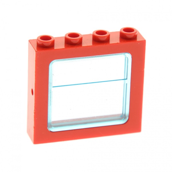 1x Lego Fenster Rahmen rot transparent hell blau 1x4x3 Zug 4034 4100371 4033