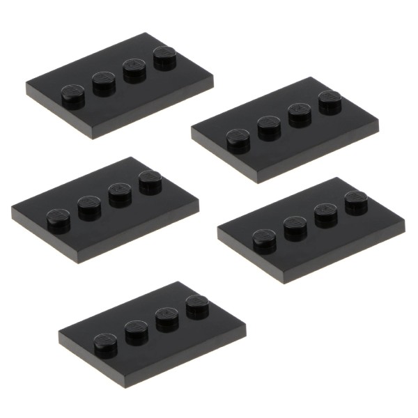5x Lego Fliese modifiziert 3x4 schwarz Minifiguren Stand Platte 17836 88646