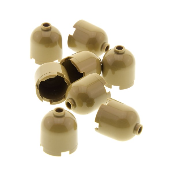 8 x Lego System Kuppel dunkel beige 2x2x1 2/3 rund Stein Kappe für Gasflasche 4558697 30151a