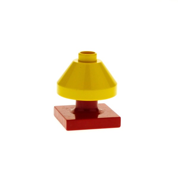 1x Lego Duplo Möbel Lampe rot 2x2x1 Schirm gelb Ständer DupCone2 4143295 4375