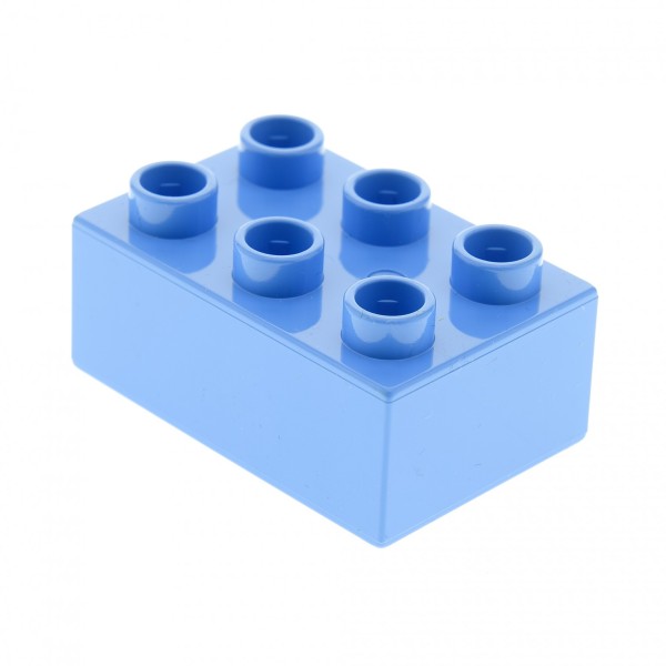 1x Lego Duplo Basic Bau Stein medium hell blau 2x3 für Set 4629 10579 87084