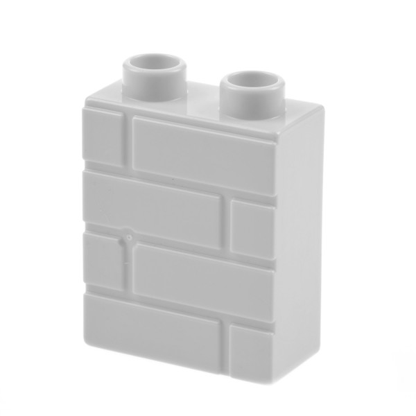 1x Lego Duplo Stein 1x2x2 neu-hell grau Wand Profil Backstein Mauerwerk 25550