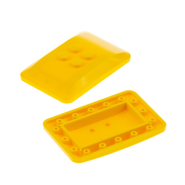2x Lego Auto Dach 6x4 2/3 gelb Stein gewölbt 2x2 Noppen Spiderman 76057 98281