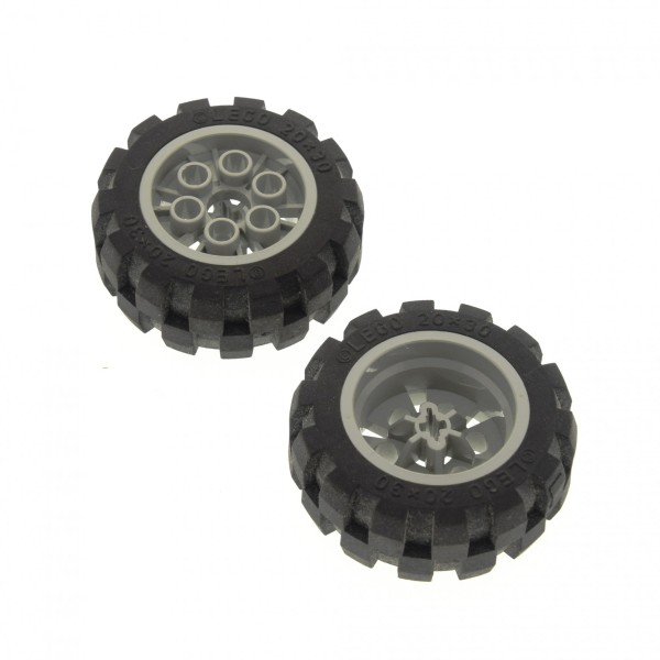 Lego 6582c01 # 2x Reifen Räder Rad 20x30 Felge weiß 8280 8443 