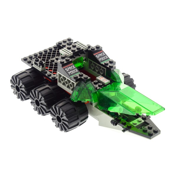 1 x Lego System Set Model Space Police II 6957 Solar Snooper Weltraum  Fahrzeug Auto schwarz grün mit 1 Figur incomplete unvollständig