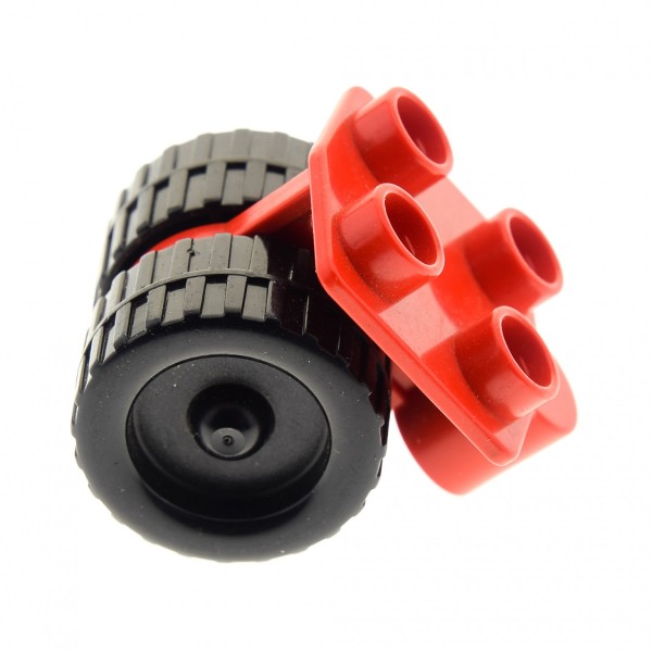 1 x Lego Duplo Rad rot mit 4 Noppen Fahrwerk Passagier Flugzeug Hubschrauber Airplane dupwheel01c01