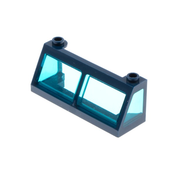 1x Lego Zug Fenster 2x6x2 dunkel blau Windschutzscheibe transp blau 13760c02