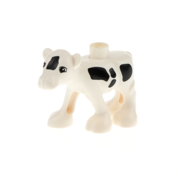 1x Lego Duplo Tier Kalb klein weiß schwarz Kuh Bauernhof 4561115 dupcalf1c01pb02