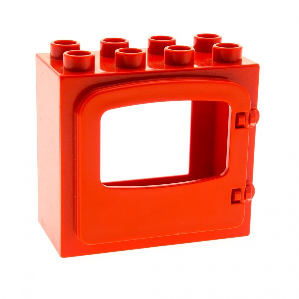 1 x Lego Duplo Haus Fenster Tür Rahmen rot angehobener Türumriss Rückseite Ausschnitt gross 2x4x3 Klappe Loch gross rot 4247 2332
