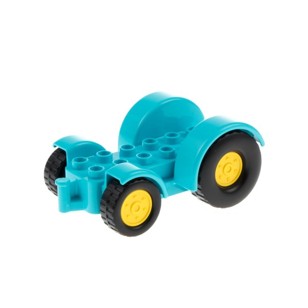 1x Lego Duplo Fahrgestell Chassis hell azur blau für Traktor Auto 15313c01