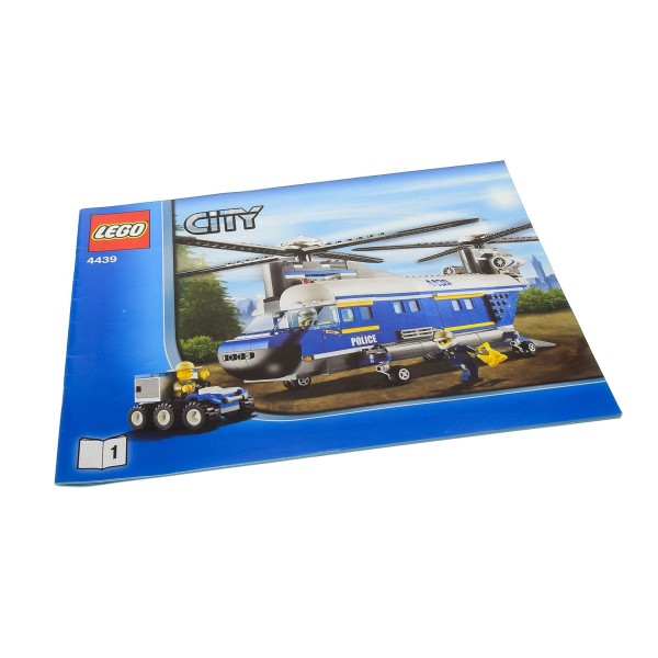 1 x Lego System Bauanleitung A4 Heft 1 Town City Polizei Hubschrauber mit Doppelrotor 4439