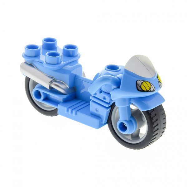 1 x Lego Duplo Motorrad medium hell blau neue Form Set 6171 dupmc3pb02