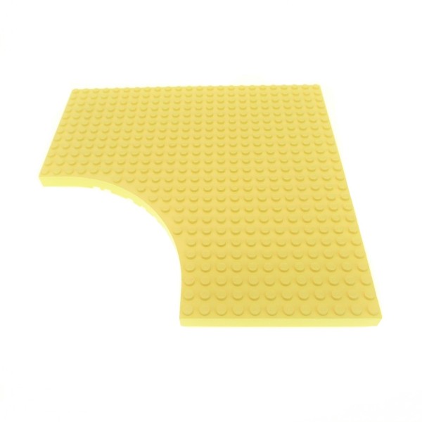1x Lego Bau Platte modifiziert 24x24x1 hell gelb Ausschnitt rund 12x12x1 6161