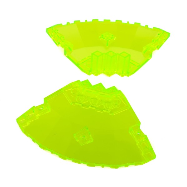 2 x Lego System Tragfläche transparent neon grün 10x10x2 viertel Ecke Space Ufo Panele Oberteil Starfighter 6975 6900 6999 6979 30320 30117