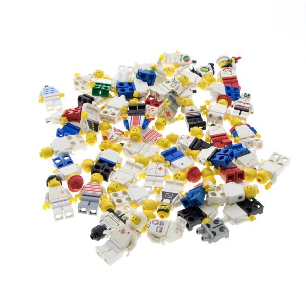 50x Lego Minifigur B-Ware beschädigt City weiß rot gemischt 973 983