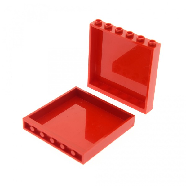 2x Lego Panele 1x6x5 rot Mauer Wand Element Burg Castle 4505067 59349