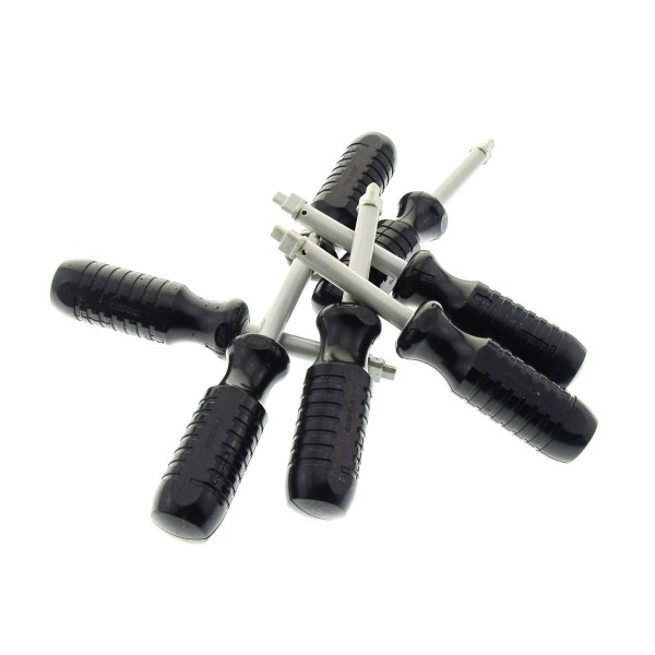 7 x Lego Duplo Toolo Werkzeug B-Ware Set abgenutzt Schraubendreher schwarz hell grau Schraubenzieher dt001 74864