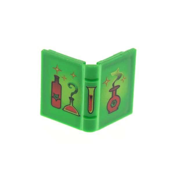 1 x Lego System Buch grün 2x3 bedruckt mit Zauber Tränken Flasche Mini Figur Zubehör Harry Potter Book 4709 4721 4708 33009px1