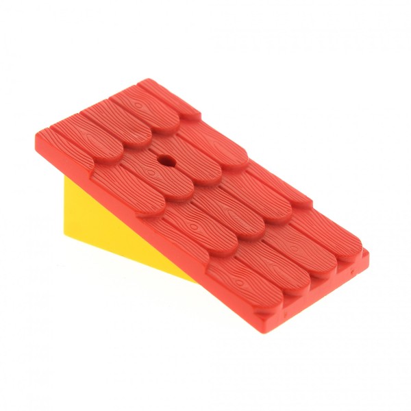 1x Lego Fabuland Dach rot Wand gelb mit Schornstein Loch Dachstein Haus 787c03