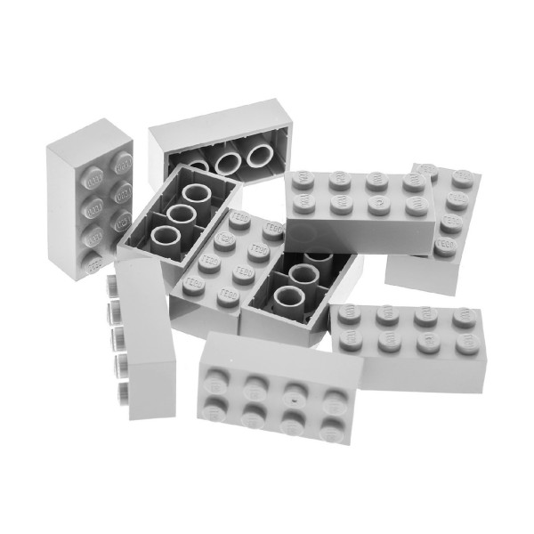 10x Lego Bau Stein 2x4x1 neu-hell grau Basic 4211385 3556 15589 54534 72841 3001