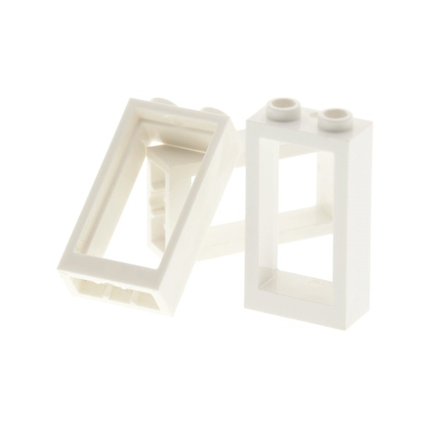 3x Lego Fenster Rahmen 1x2x3 weiß ohne Scheibe Haus 10197 4536521 3662 60593