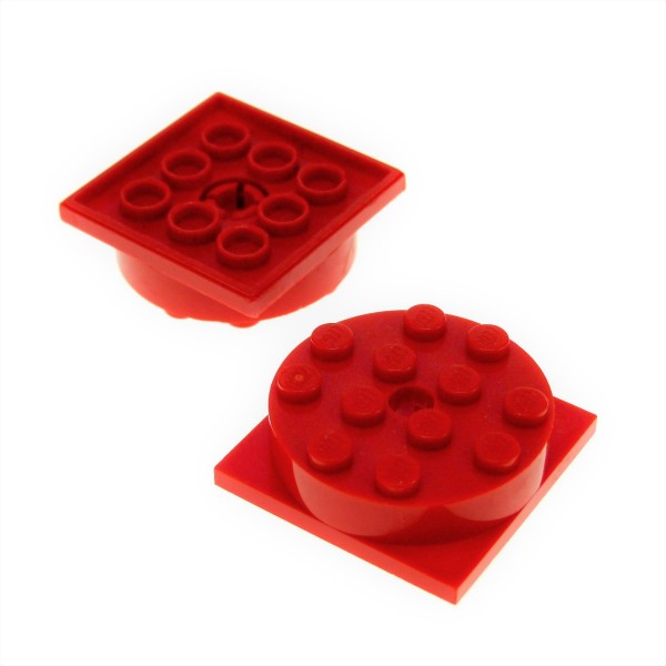 2x Lego Drehteller 4x4x1 Platte rot Rund Stein 3404 3403c01