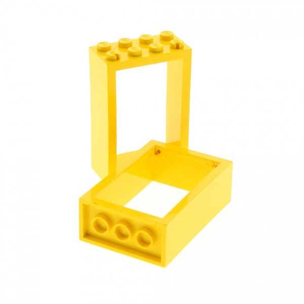 2x Lego Tür Rahmen 2x4x5 gelb ohne Türblatt Fenster Scheibe Haustür 4217794 4130