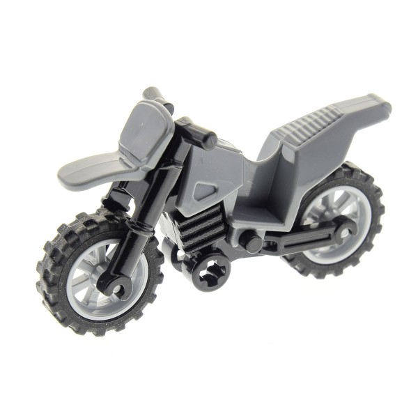 1 x Lego System Motorrad neu-dunkel grau Verkleidung Fahrgestell Räder Dirt Bike ohne Ständer 50859 50860c02