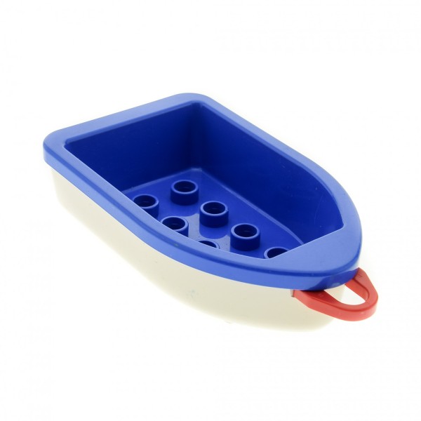 1 x Lego Duplo Boot blau weiss Ruderboot 2x4 Noppen mit Abschlepp Haken rot Set 2626 9162 4677c02