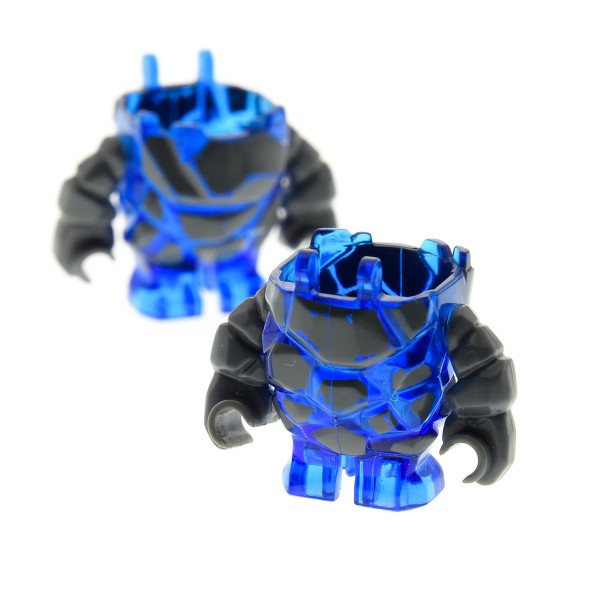 2 x Lego System Figur Torso Power Miners transparent blau dunkel grau Felsen Stein Mini Rock Monster - Glaciator Set 8707 8961 8958 8964 pm004 64784pb01c01