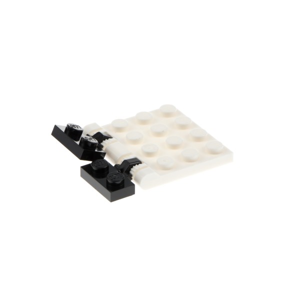 1x Lego Fahrzeug Scharnier Platte 3x4 9Z weiß Halte Stein schwarz 44567a 44570