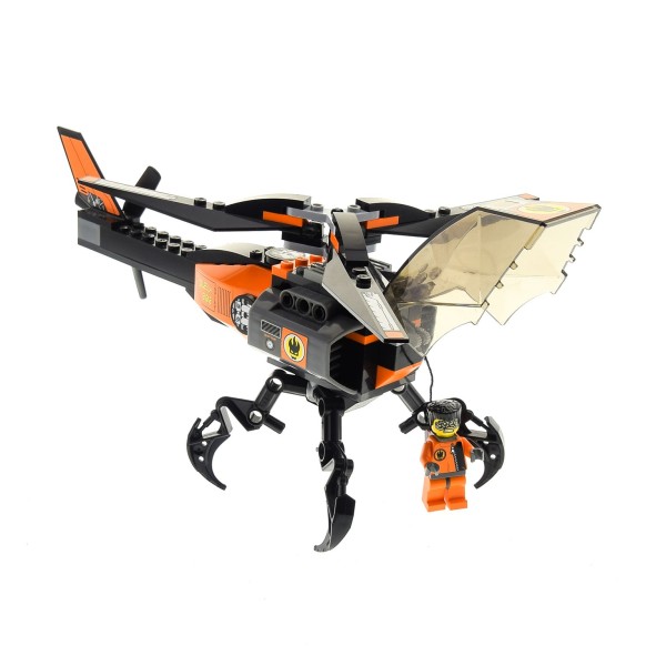 1 x Lego System Fahrzeug Set Modell Agents 8634 Mission 5 Turbocar Chase Agenten Hubschrauber Helikopter 1 Figur orange incomplete unvollständig 