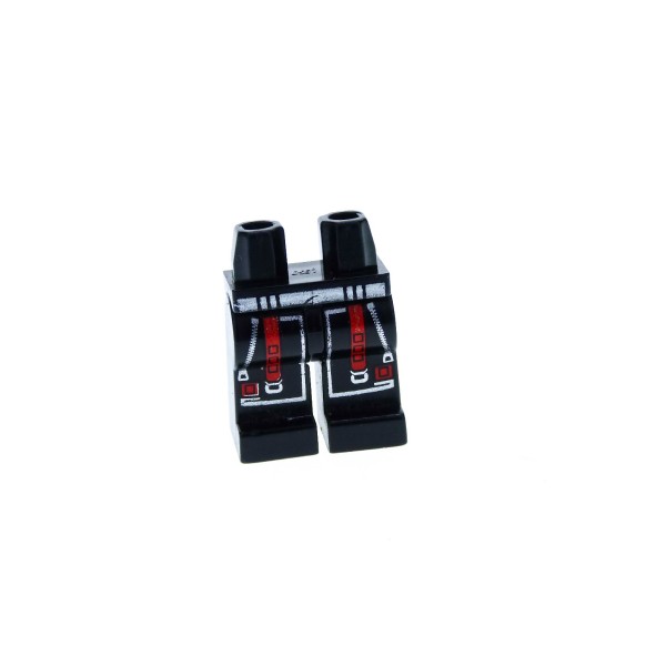 1 x Lego System Beine Hose Figur Alpha Team Mission Deep Freeze Charge schwarz rot Gurt Reißverschluss für alp024 970c00pb037