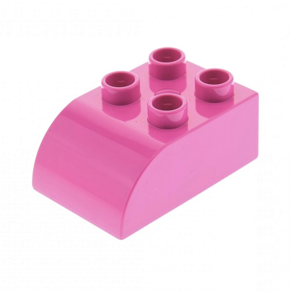 1x Lego Duplo Dach Bau Stein 2x3 dunkel pink rosa schräg abgerundet 10587 2302