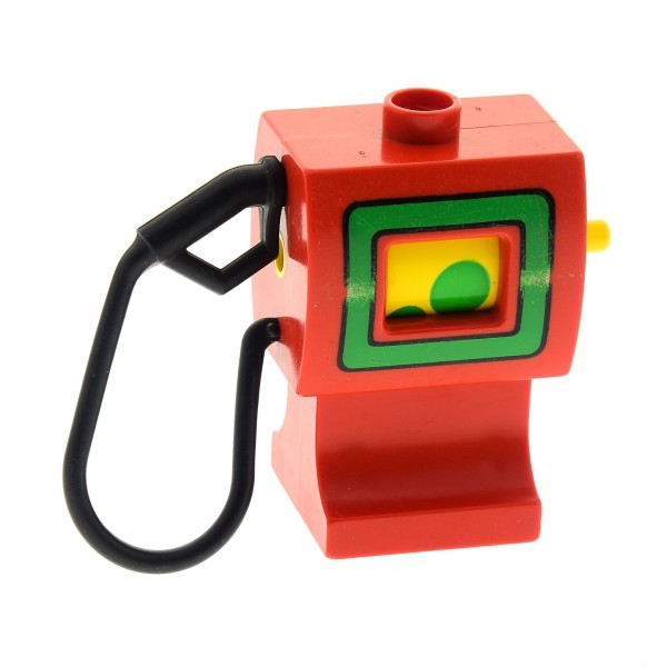 1 x Lego Duplo Tankstelle B-Ware abgenutzt rot Zapfsäule Tank Säule Auto tanken Flughafen Flugzeug Kurbel drehbar 2679 dpumpc01