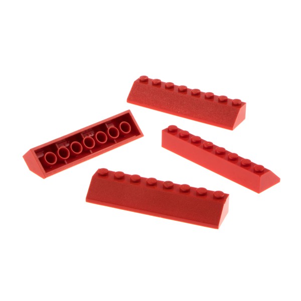 4x Lego Dachstein 45° 2x8x1 rot Ziegel schräg Stein 6754 4550322 4445