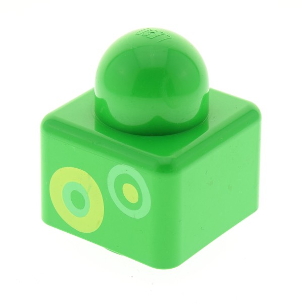 1x Lego Duplo Primo Bau Stein hell grün 1x1 bedruckt Ringe Baby 31000pb25