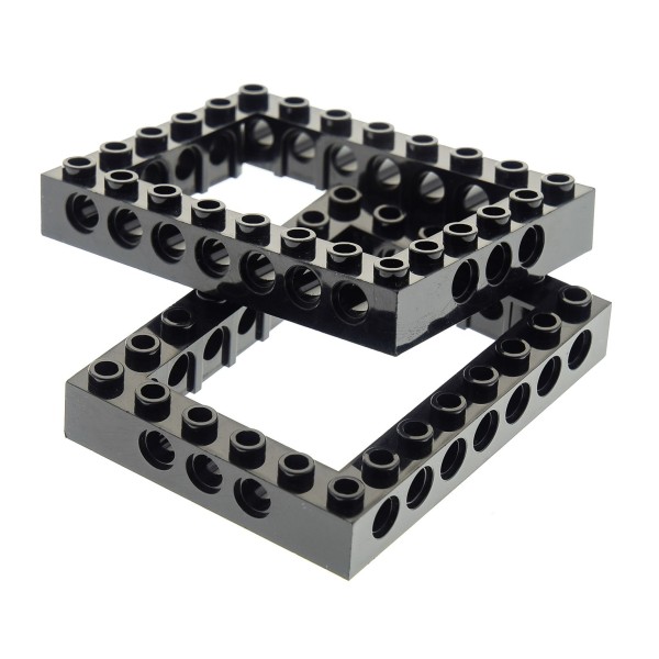 2x Lego Technic Rahmen Stein schwarz 6x8 Lochstein Punkt 4188143 32532 40345