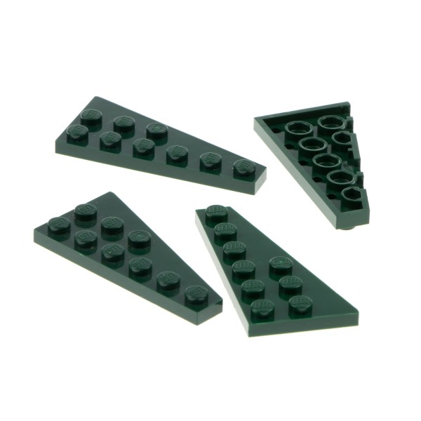 4x Lego Flügel Platte 6x3 dunkel grün rechts links Trapez 54383 54384