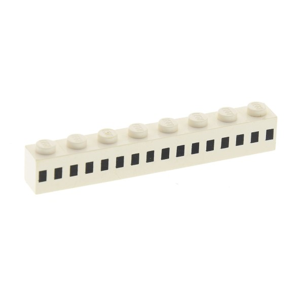 1 x Lego System Bau Stein creme weiss 1x8 bedruckt 16 quadratische Fenster schwarz in 1 Linie Set Fähre Kreuzfahrt Schiff 1660 1548 1923 1655 3008p22