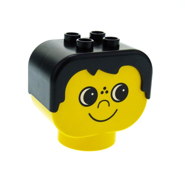 1x Lego Duplo Primo Baby Figur Kopf gelb schwarz Sommersprossen Stein dup001b