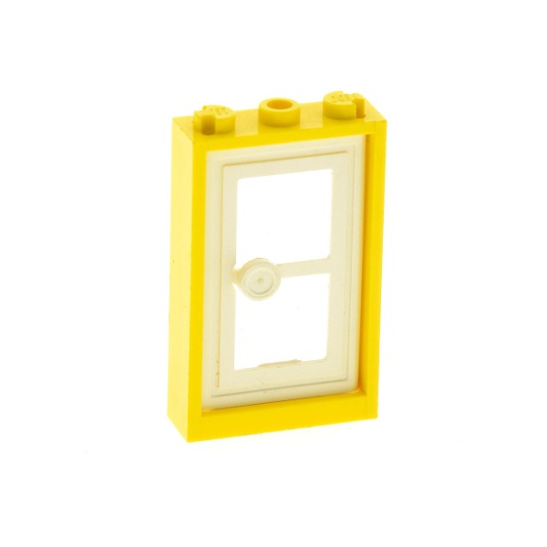 1 x Lego Tür Rahmen 1x3x4 gelb Tür Blatt weiß 1x3x4 Scheibe klar Zarge 7930 3579