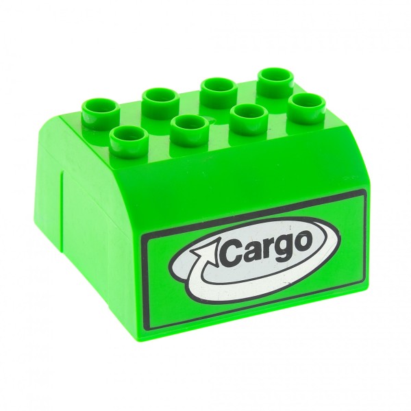 1x Lego Duplo Aufsatz grün Container Tank Wagen Eisenbahn Cargo Logo 51548pb02