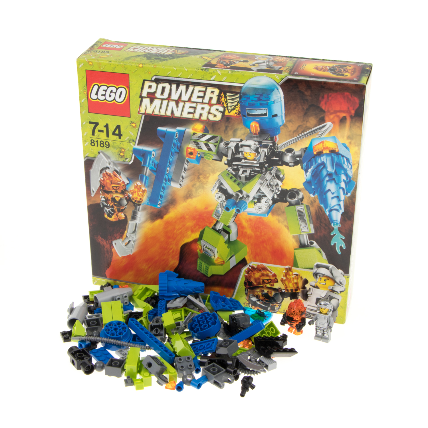 1x Lego Power Miners Magma 8189 grün Figuren unvollständig