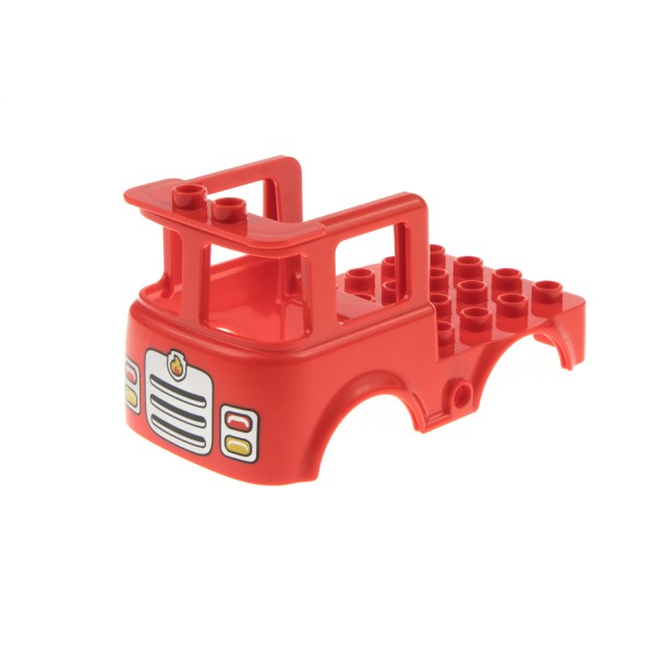 1x Lego Duplo LKW Aufsatz Auto rot 4x8x3 bedruckt Feuerwehr 6251088 39926pb01