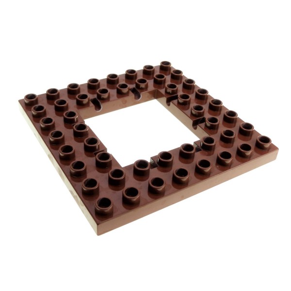 1x Lego Duplo Bau Platte B-Ware abgenutzt 8x8 rot braun Öffnung 4249078 51705
