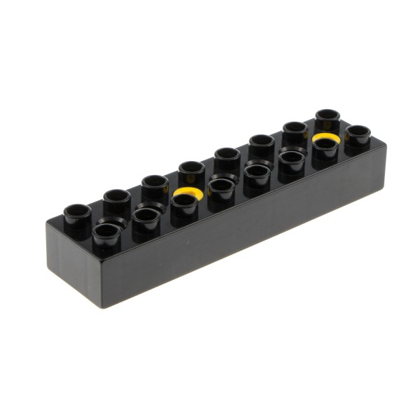 1x Lego Toolo Duplo Bau Stein Arm schwarz 2x8 mit 2 Schrauben Verbinder 31036c01