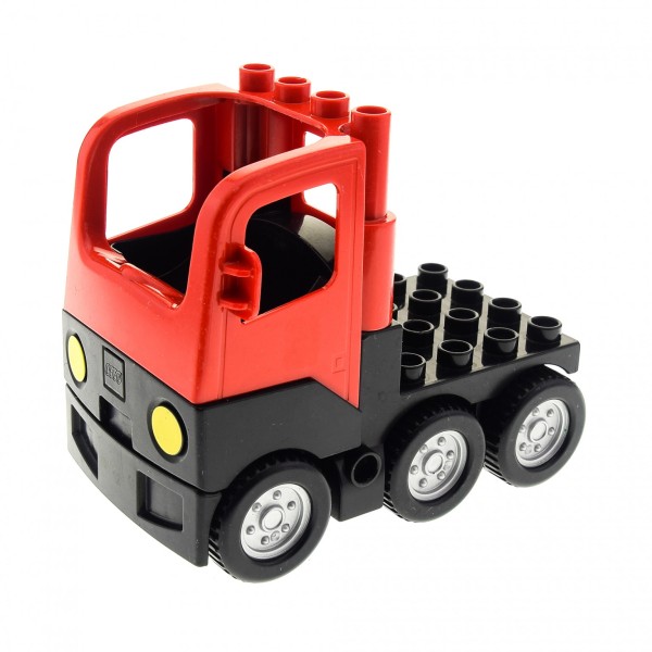 1x Lego Duplo LKW rot schwarz Kabine Laster Zugmaschine Auto 1326c01 48125c01