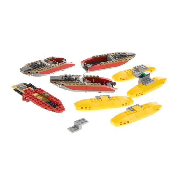 1x Lego Teile Set Helikopter Verfolgung Boote 60067 gelb rot unvollständig