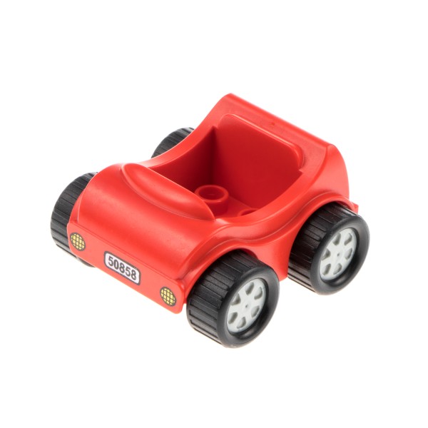 1x Lego Duplo Fahrzeug Auto Go-Kart rot bedruckt 50858 Kennzeichen 31363c01pb02